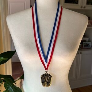 Dance trophy medal necklace award ballet slippers